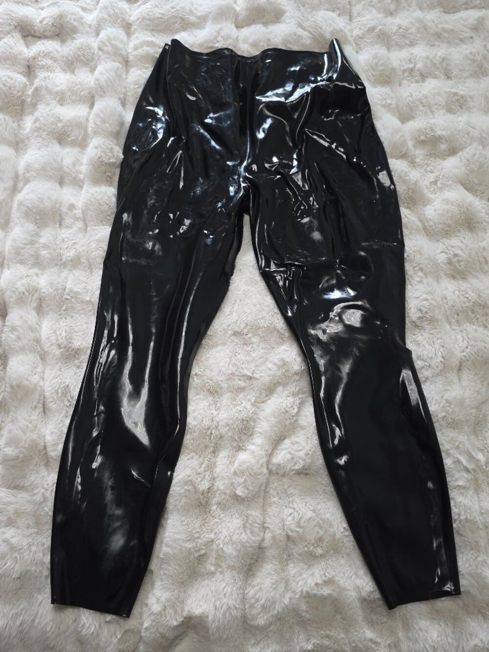 Black Latex Matrix Leggings